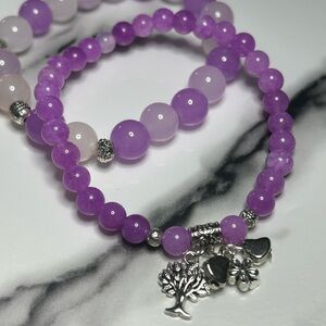 Lavender Tree of Life Charm Set